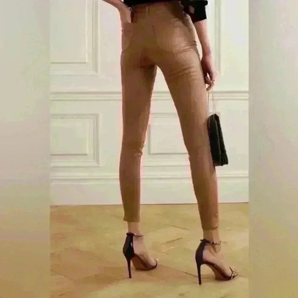 L'agence - Marguerite Coated High-Rise Skinny Jeans - Tan Sz 26 NWOT - Picture 2 of 15